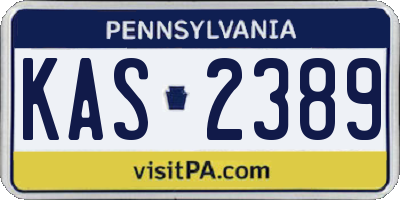 PA license plate KAS2389