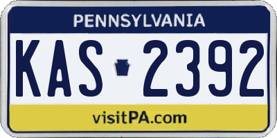 PA license plate KAS2392