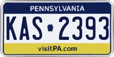 PA license plate KAS2393