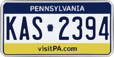 PA license plate KAS2394
