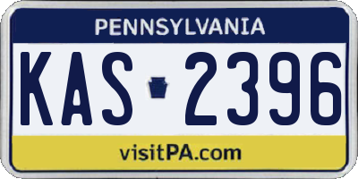 PA license plate KAS2396