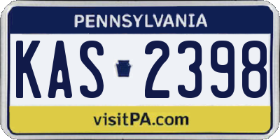 PA license plate KAS2398