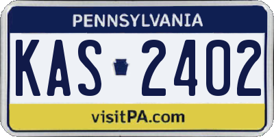 PA license plate KAS2402
