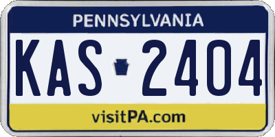 PA license plate KAS2404