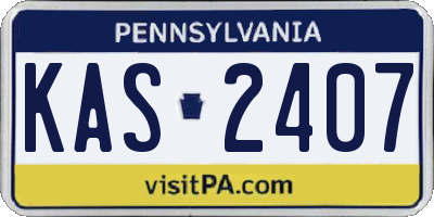 PA license plate KAS2407