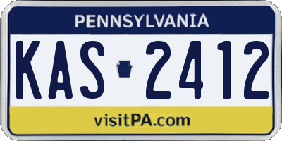 PA license plate KAS2412