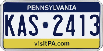 PA license plate KAS2413