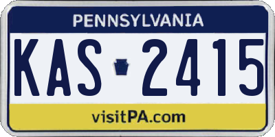 PA license plate KAS2415