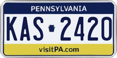 PA license plate KAS2420