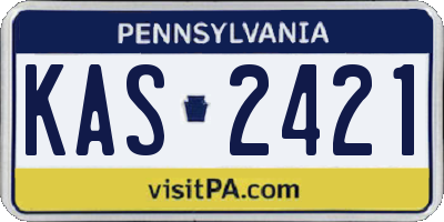 PA license plate KAS2421