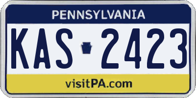 PA license plate KAS2423