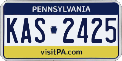 PA license plate KAS2425