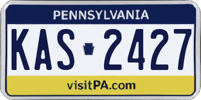 PA license plate KAS2427