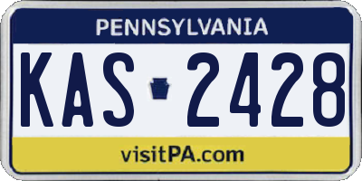 PA license plate KAS2428
