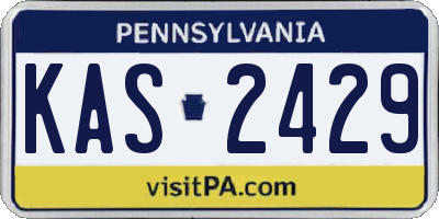 PA license plate KAS2429