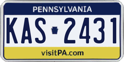 PA license plate KAS2431