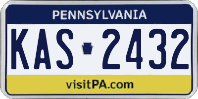 PA license plate KAS2432
