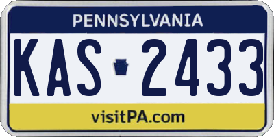 PA license plate KAS2433