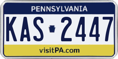 PA license plate KAS2447