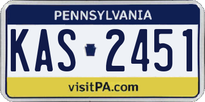 PA license plate KAS2451