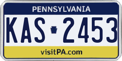 PA license plate KAS2453