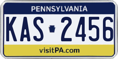 PA license plate KAS2456