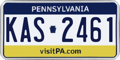 PA license plate KAS2461