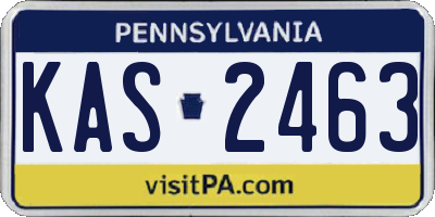 PA license plate KAS2463