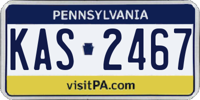 PA license plate KAS2467