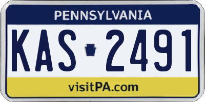 PA license plate KAS2491