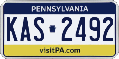 PA license plate KAS2492