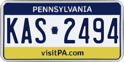 PA license plate KAS2494