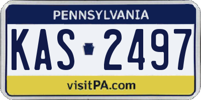 PA license plate KAS2497
