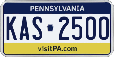 PA license plate KAS2500