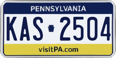 PA license plate KAS2504