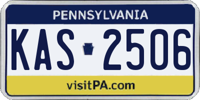 PA license plate KAS2506