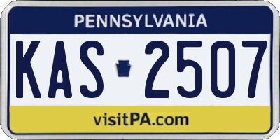 PA license plate KAS2507