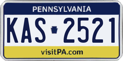 PA license plate KAS2521