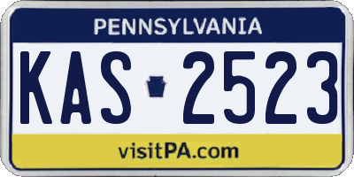 PA license plate KAS2523