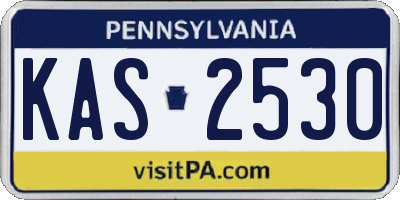 PA license plate KAS2530