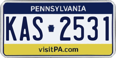 PA license plate KAS2531