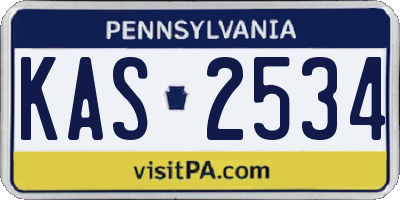 PA license plate KAS2534