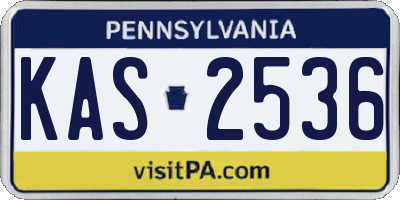 PA license plate KAS2536