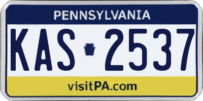 PA license plate KAS2537