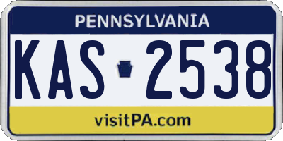 PA license plate KAS2538