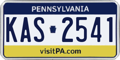 PA license plate KAS2541