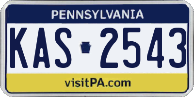 PA license plate KAS2543