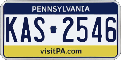 PA license plate KAS2546