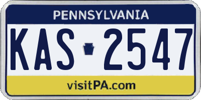 PA license plate KAS2547
