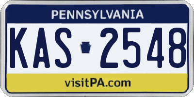 PA license plate KAS2548